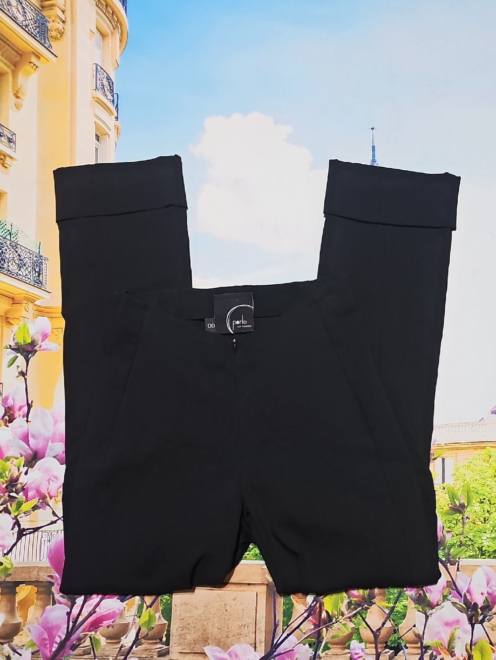 Porto Black Stretchy Cuffed Pants Size 00
